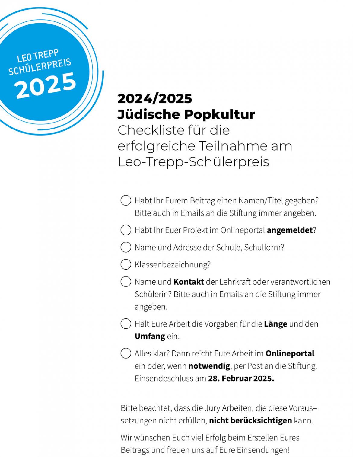 Leo Trepp-Preis 2025 Checkliste - klicken um die Datei als Pdf zu öffnen